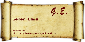 Geher Emma névjegykártya